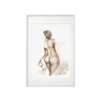 Watercolor poster "Woman", 50x70 cm