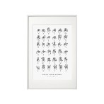 Polish Sign Language alphabet PJM poster - contour, 50x70 cm